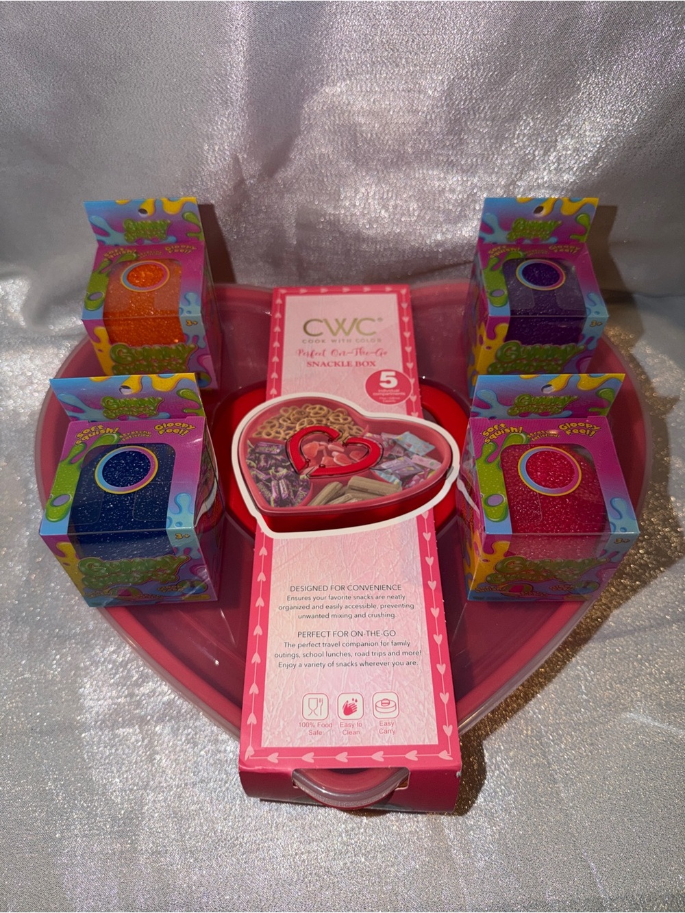 Red Heart Snackle Box & Gummy Gum Drop Set of 4